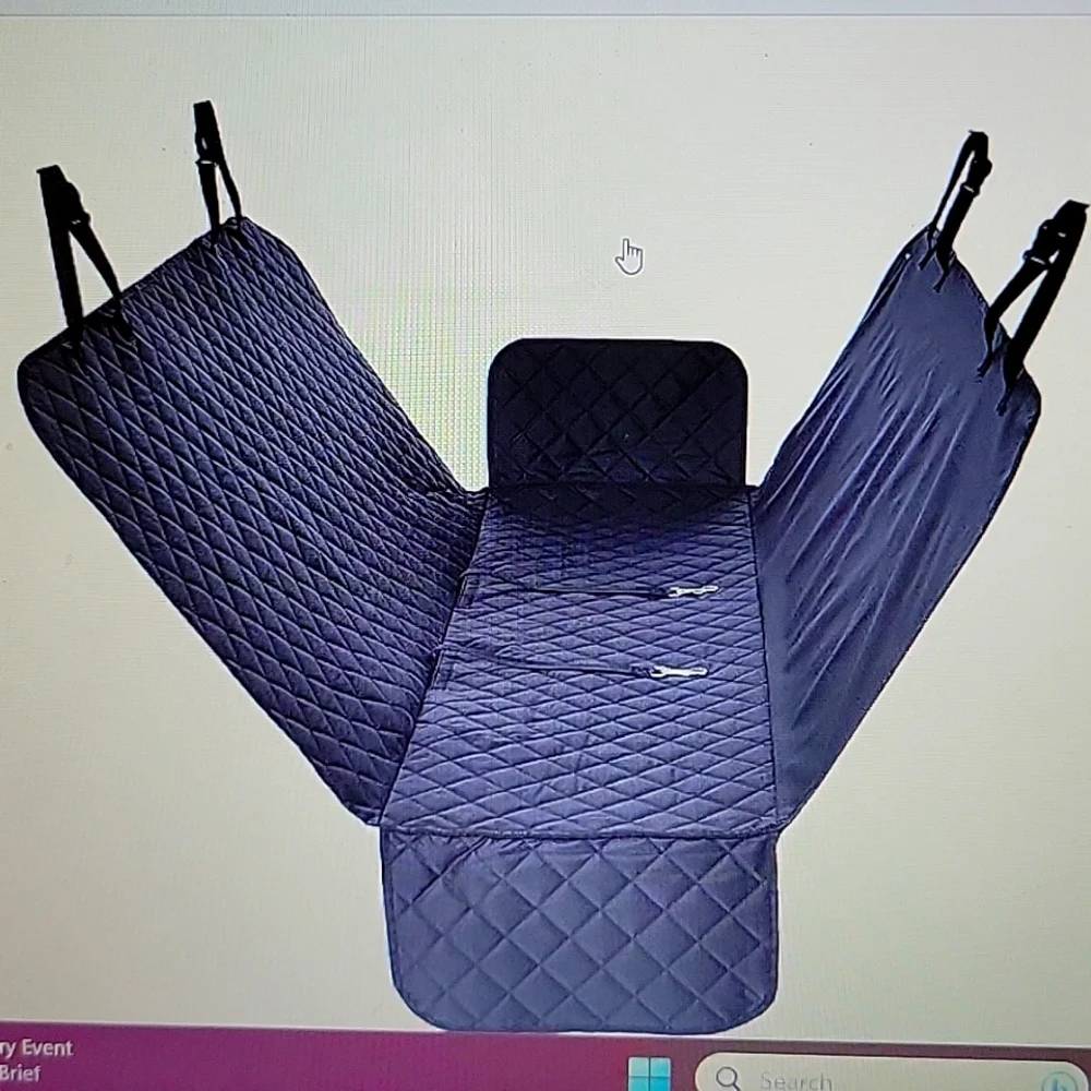 Amazon Basics quilted water resistant hammock car back seat cover XL 64x60